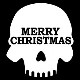 Kersttrui Zwart Skull bedrukking