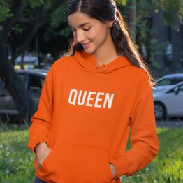 Koningsdag Hoodie Queen Tekst