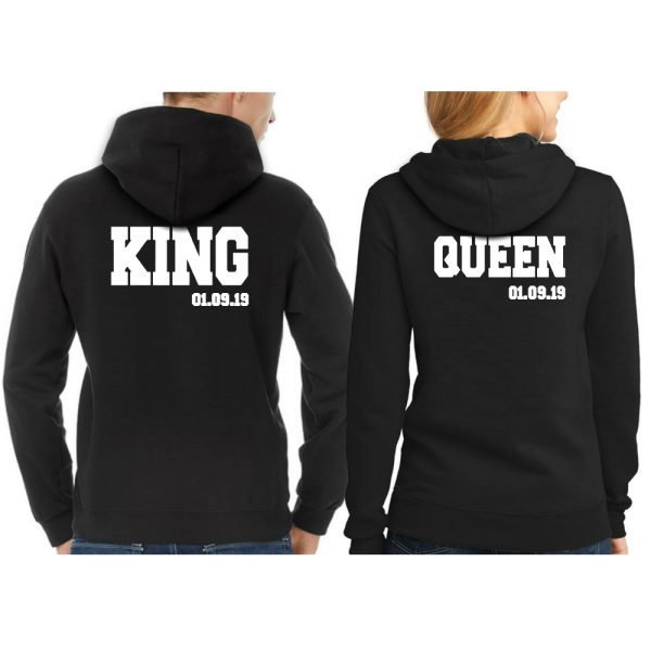 King Queen Hoodie met Datum