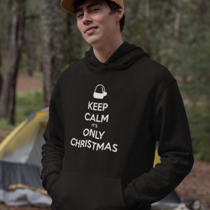 Zwarte Kerst Hoodie Keep Calm