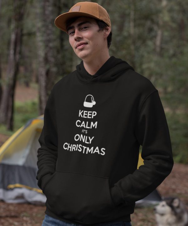 Zwarte Kerst Hoodie Keep Calm