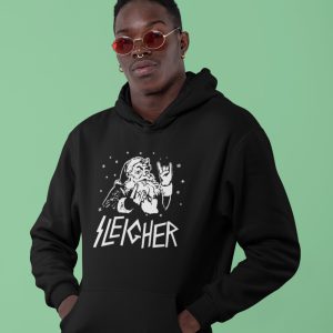 Zwarte Kerst Hoodie Sleigher