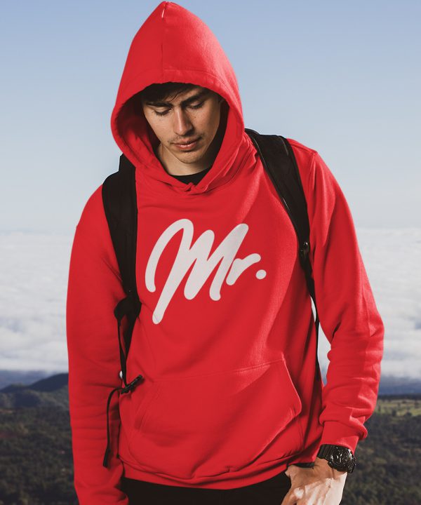 Mr Mrs Hoodie Premium Red 2