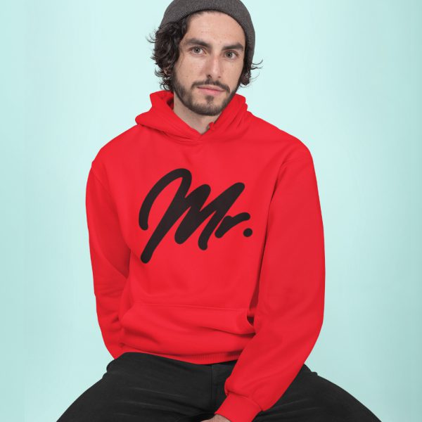 Mr Mrs Hoodie Premium Red Black