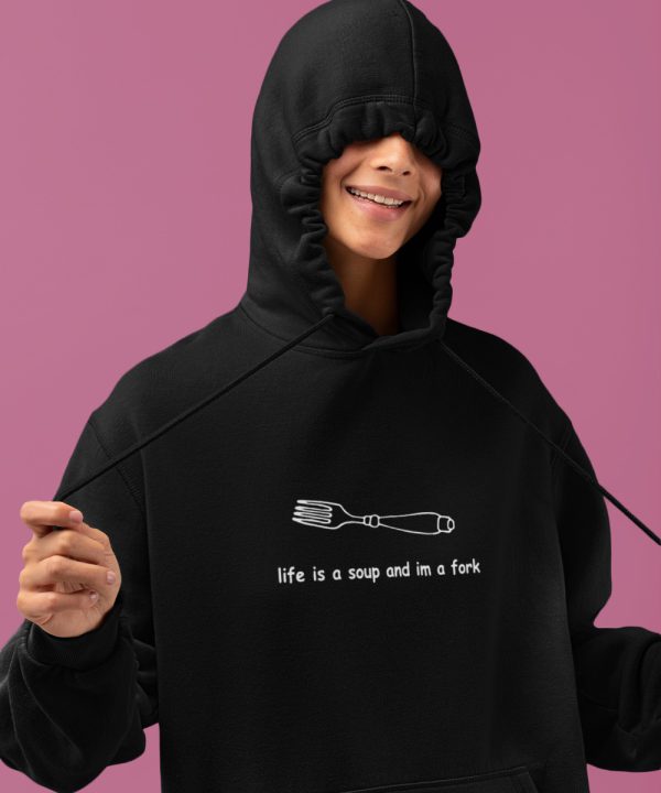 Festival Hoodie Life Is A Soup Zwart