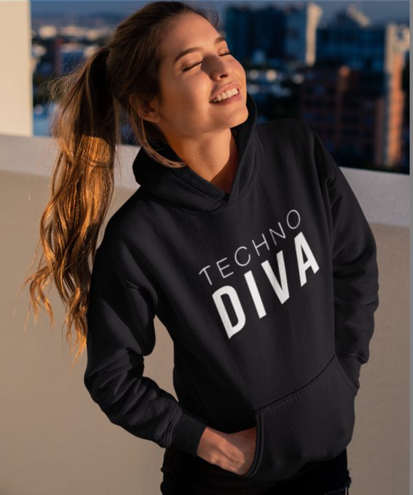 Festival Hoodie Techno Diva Zwart