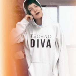 Festival Hoodie Techno Diva wit