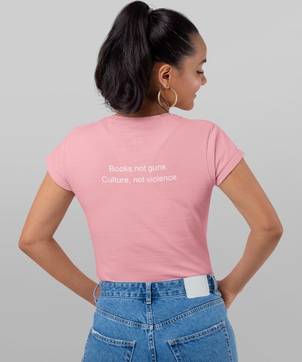 Festival T Shirt Books Not Guns Roze