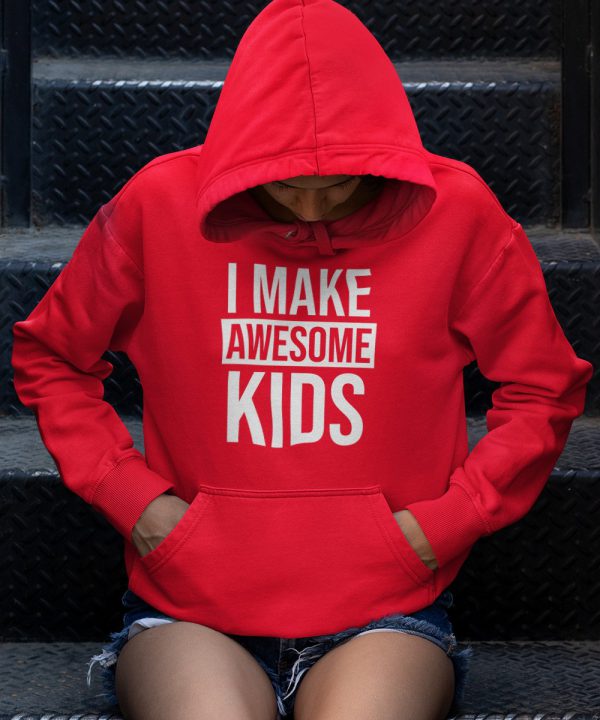 Moederdag Hoodie I Make Awesome Kids Rood