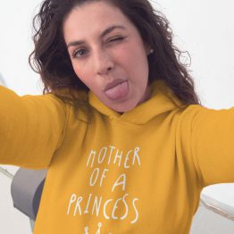 Moederdag Hoodie Mother Of A Princess Geel