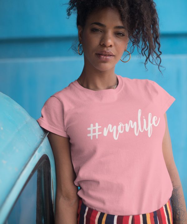 Moederdag T-Shirt Momlife Roze