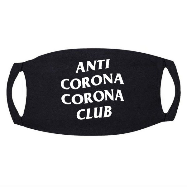 Zwart Mondkapje Anti Corona Club