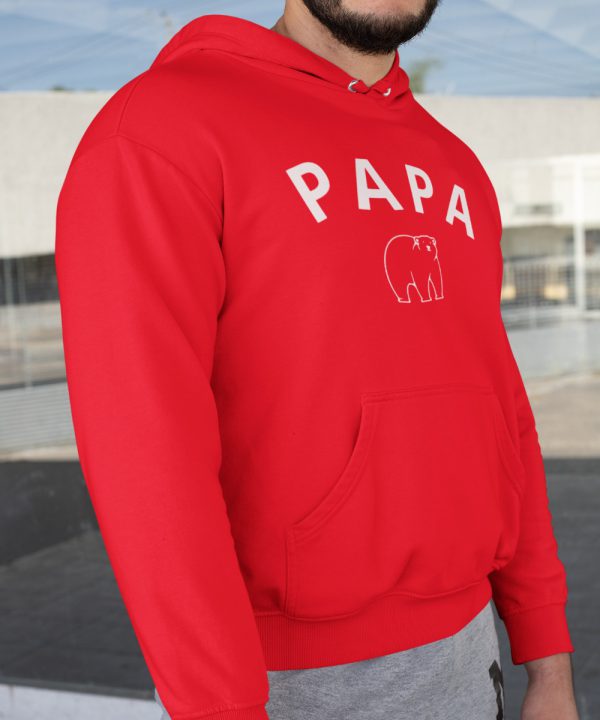 Vaderdag Hoodie Papa Bear Rood