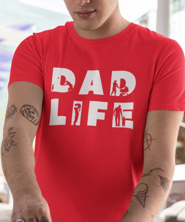 Vaderdag T-Shirt Dad Life Thic Rood