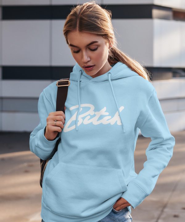 Bitch Hoodie Premium Sky Blue