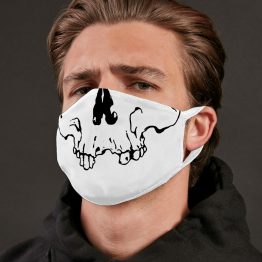 Wit mondkapje Skull sfeerfoto