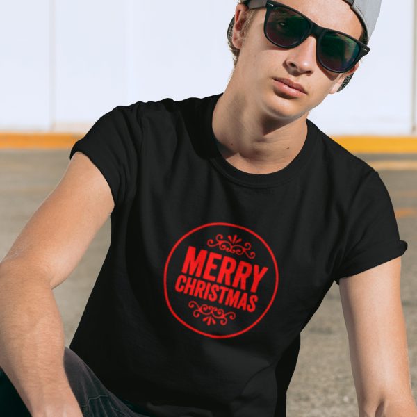 Zwart Kerst T-Shirt Premium Merry Christmas 2 (2)