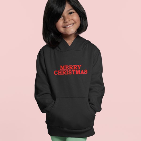 Zwarte Kerst Hoodie Kind Premium Merry Christmas