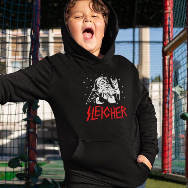 Zwarte Kerst Hoodie Kind Premium Sleigher