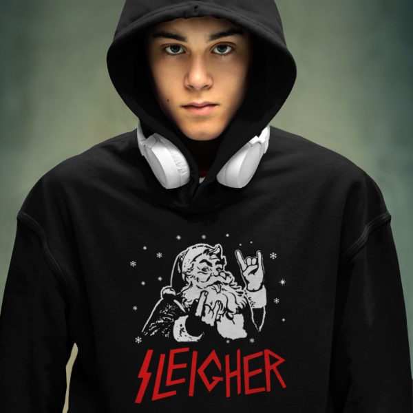 Zwarte Kerst Hoodie Premium Sleigher