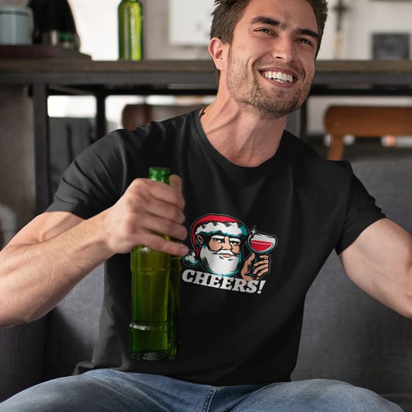 Foute Kerst T-Shirt Zwart Cheers