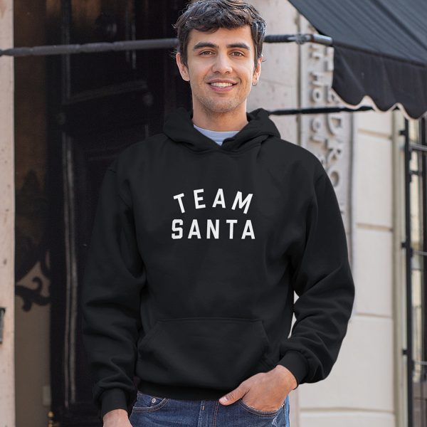 Kerst Hoodie Zwart Team Santa Text