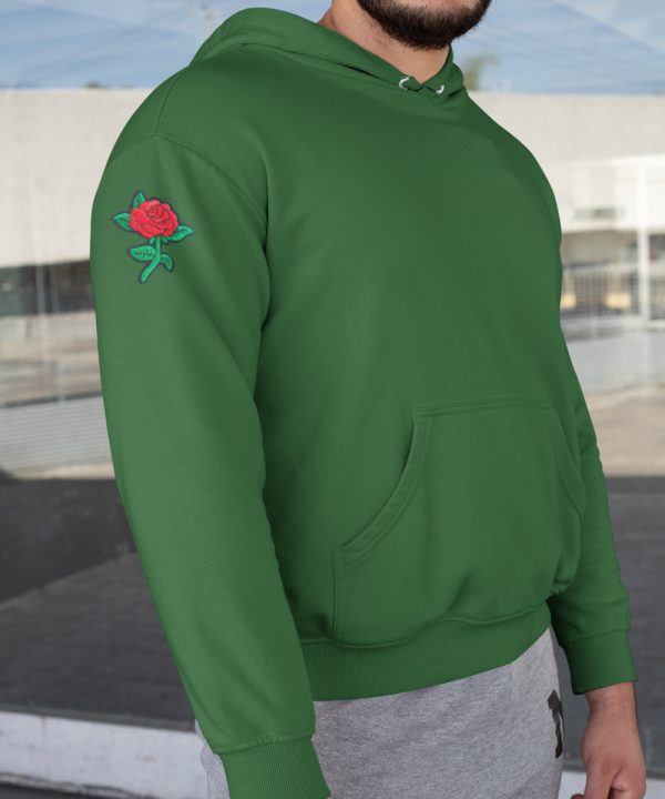 Flower Hoodie met Roos Sleeve Groen