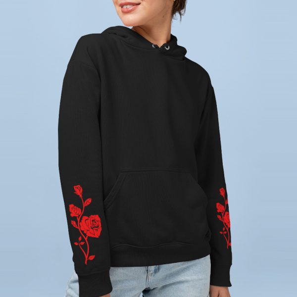 Hoodie met Roos Red Sleeves