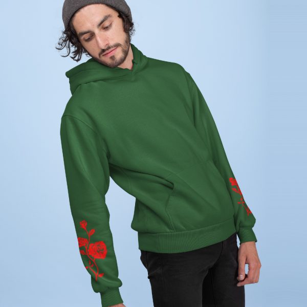 Hoodie met Roos Red Sleeves Groen