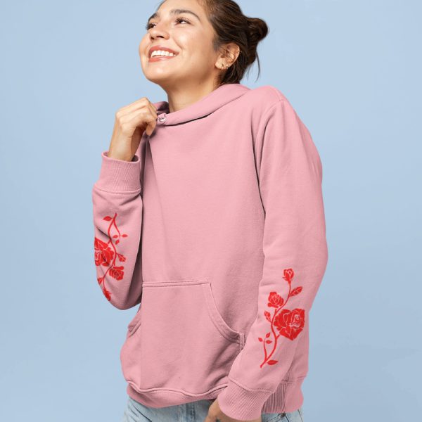 Hoodie met Roos Red Sleeves Roze