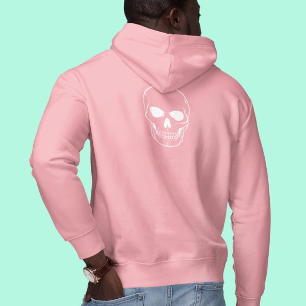 Hoodie Big Skull Back Roze