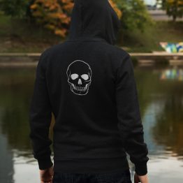 Hoodie Big Skull Back Zwart