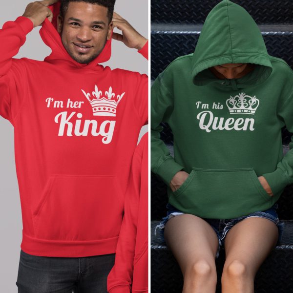 King Queen Hoodies His Hers Colors