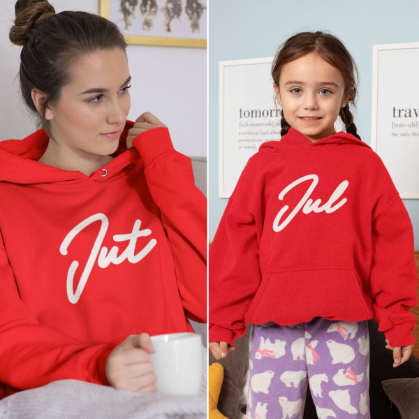 Moeder Dochter Hoodies Jut & Jul Rood