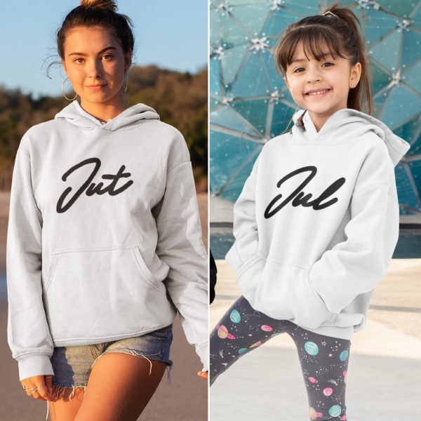 Moeder Dochter Hoodies Jut & Jul Wit