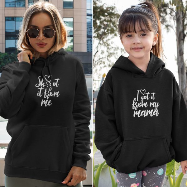 Moeder Dochter Hoodies She & I Got It Zwart