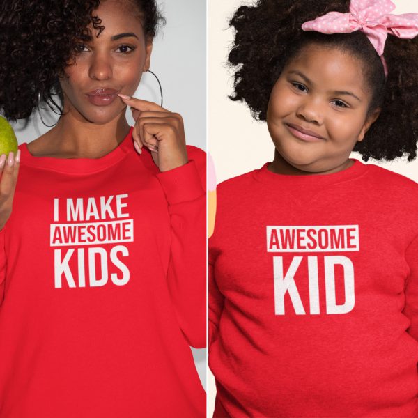 Moeder Dochter Truien Awesome Kids Rood