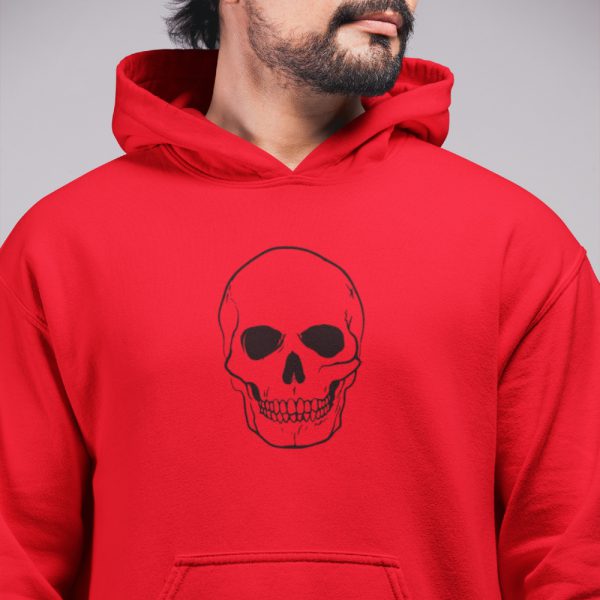 Skull Hoodie Big Skull Black Rood