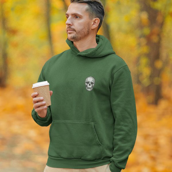 Skull Hoodie Chest Patch Groen