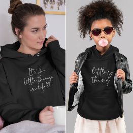 Moeder Dochter Hoodies It's The Little Things Zwart