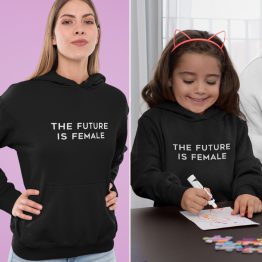 Moeder Dochter Hoodies The Future Is Female Zwart