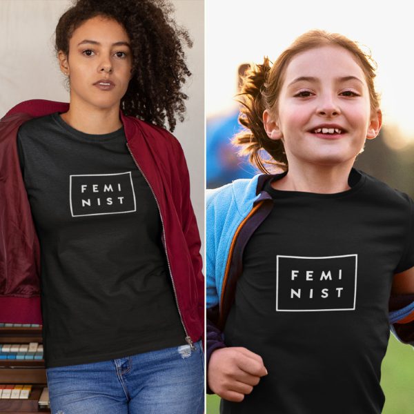 Moeder Dochter T-Shirts Feminist Zwart