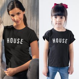 Moeder Dochter T-Shirts House Zwart