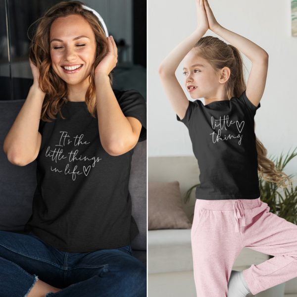 Moeder Dochter T-Shirts It's The Little Thing Zwart